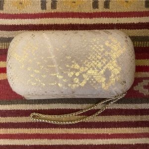 Marciano suede clutch